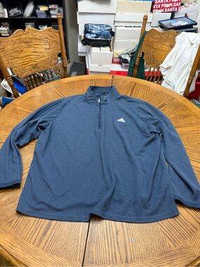 adidas Men's Blue Half-Zip Performance Pullover